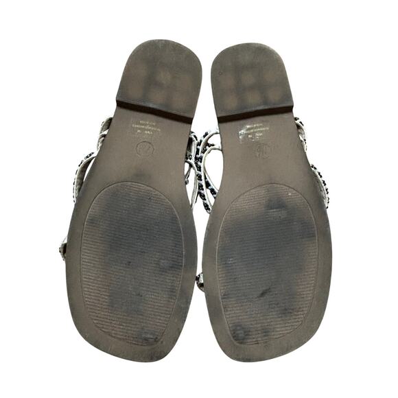 Haute Hippie slip on slides sandals beaded flats strappy resort casual US 7M - Picture 5 of 8